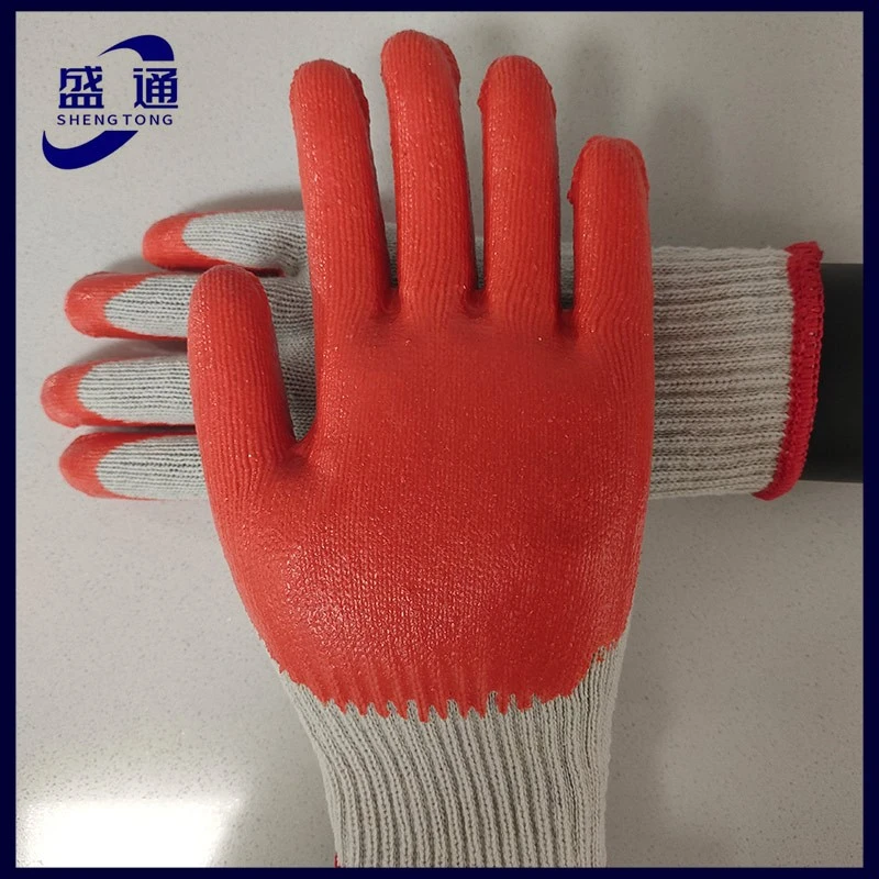 10G White Cotton Orange Smooth Latex Coated Gloves suppliers